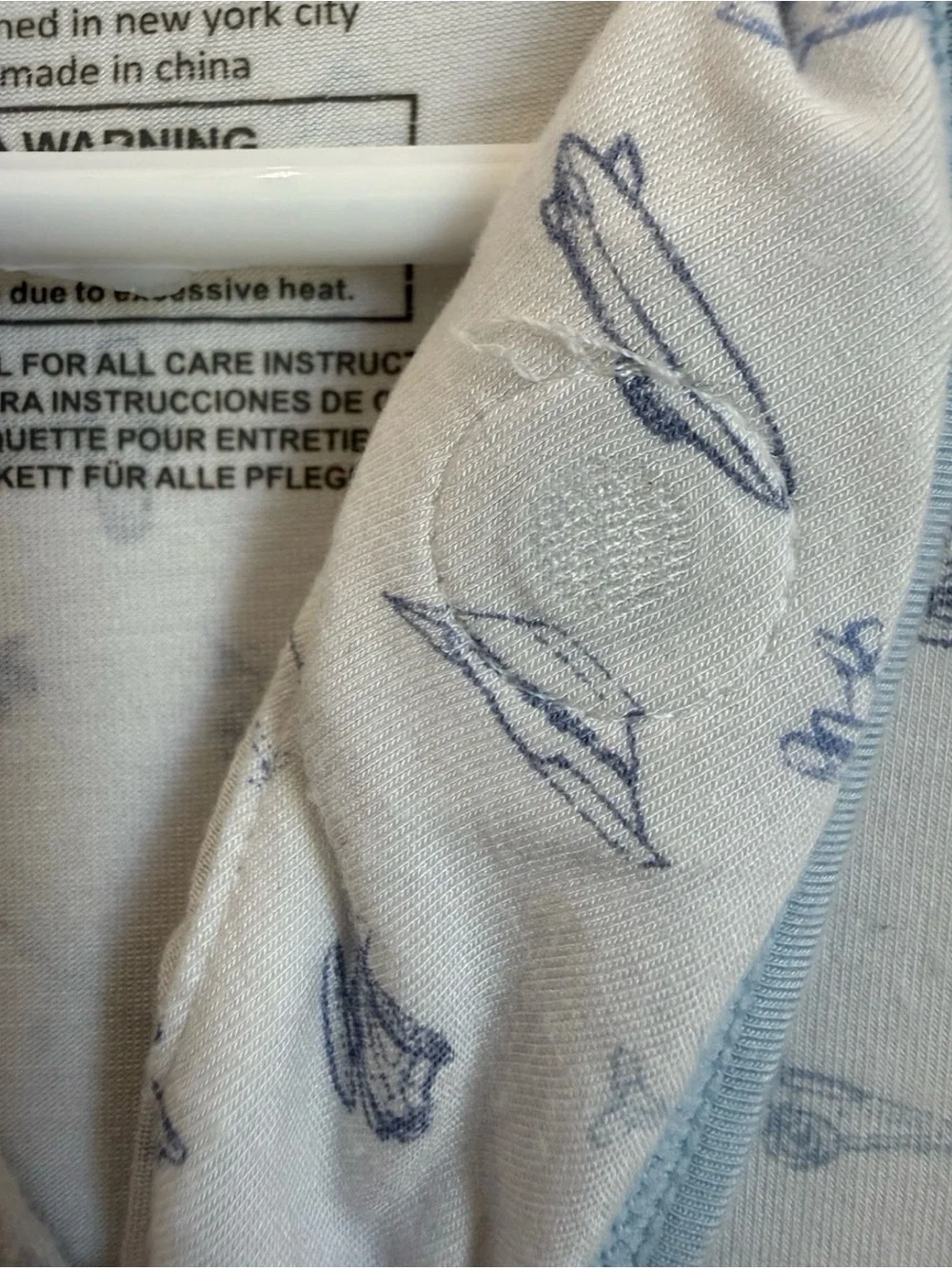 Magnetic Me White & Light Blue Airplane Sleep Sack